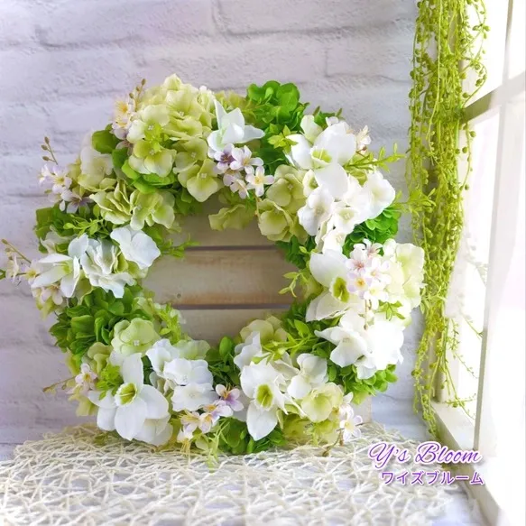 【アジサイの爽やかグリーンリース】